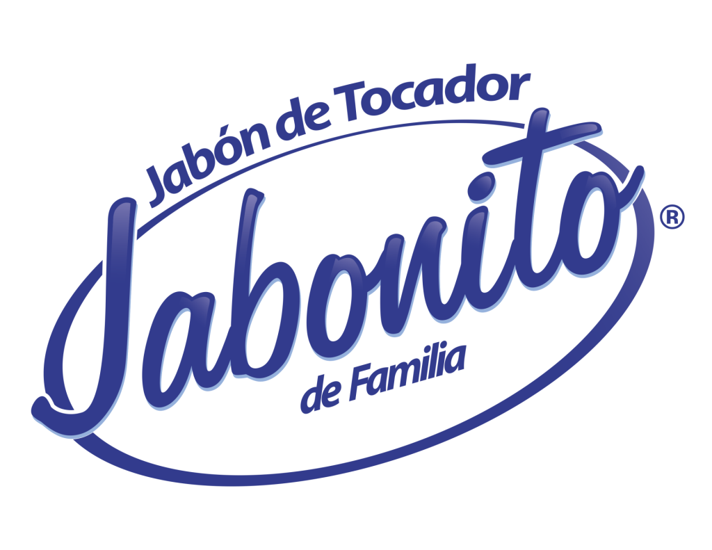 Logo with text "Jabón de Tocador Jabonito de Familia" in a blue and white oval, perfectly capturing the essence of personal care.