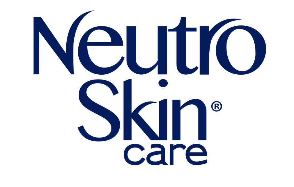 Logotipo que muestra las palabras "Neutro Skin Care" en fuente azul oscuro sobre un fondo transparente.
