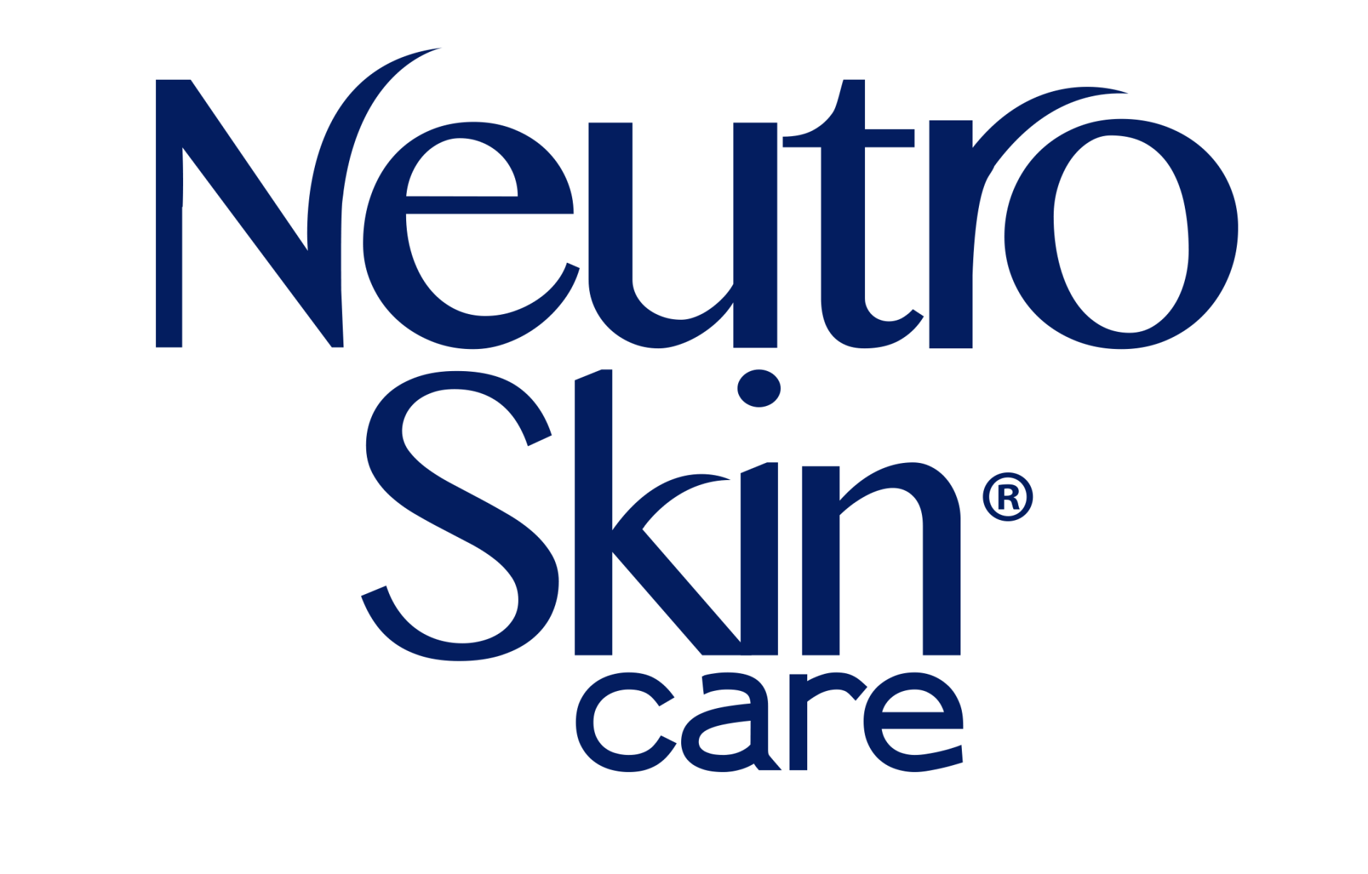 Logotipo que muestra las palabras "Neutro Skin Care" en fuente azul oscuro sobre un fondo transparente.