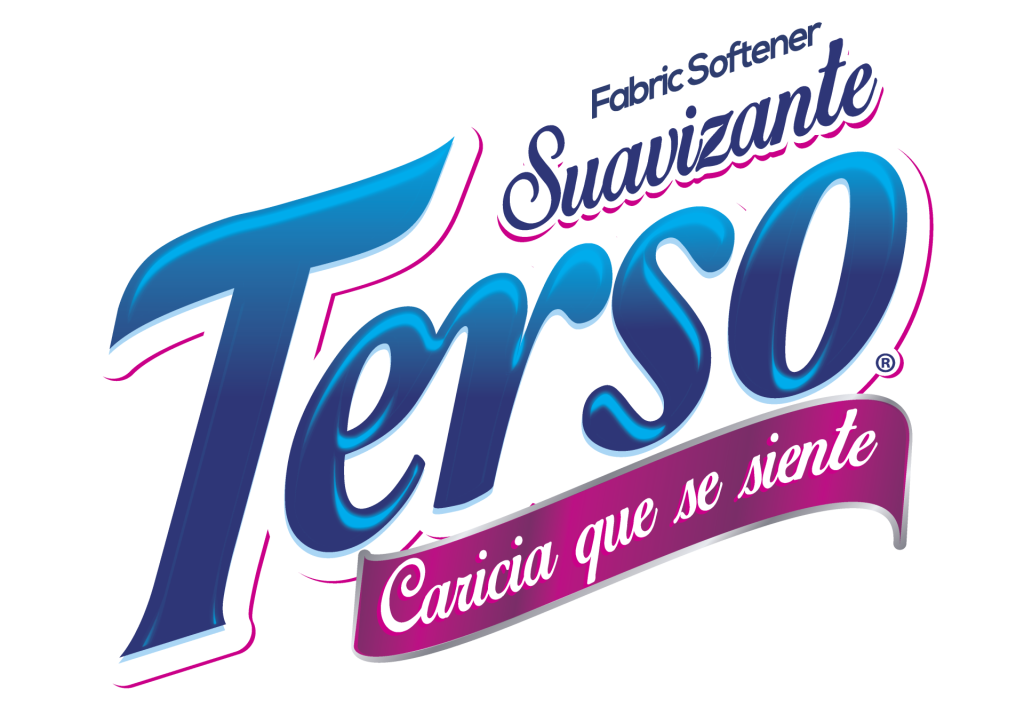 Logotipo del suavizante Terso con el texto "Suavizante" y "Caricia que se siente".