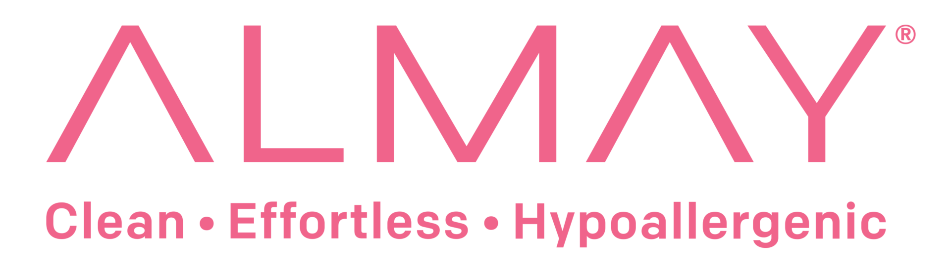 Almay logo in pink text with the words "Clean," "Effortless," and "Hypoallergenic" underneath, separated by dots.